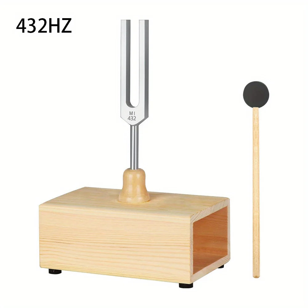 432Hz / 528Hz Chakra Tuning Fork with Resonant Box and Mallet - ATSProducts