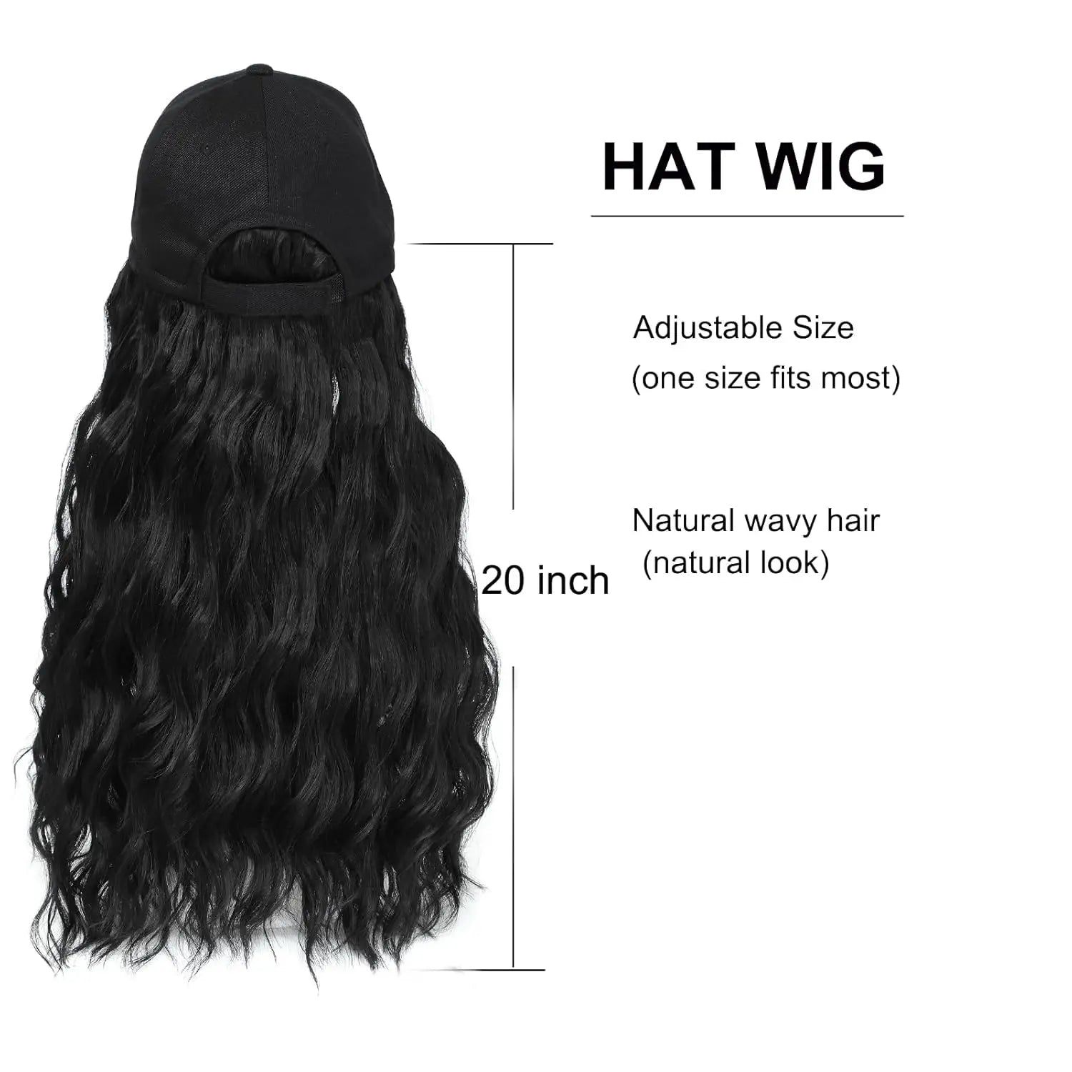 Baseball Cap Wavy Wig - ATSProducts