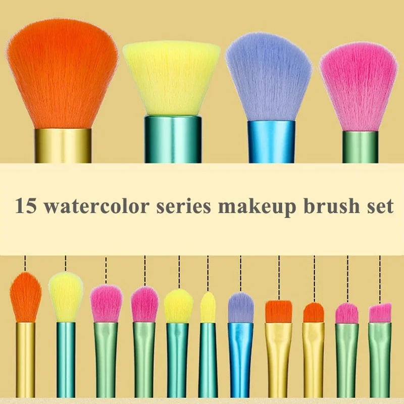 15Pc Makeup Brushes