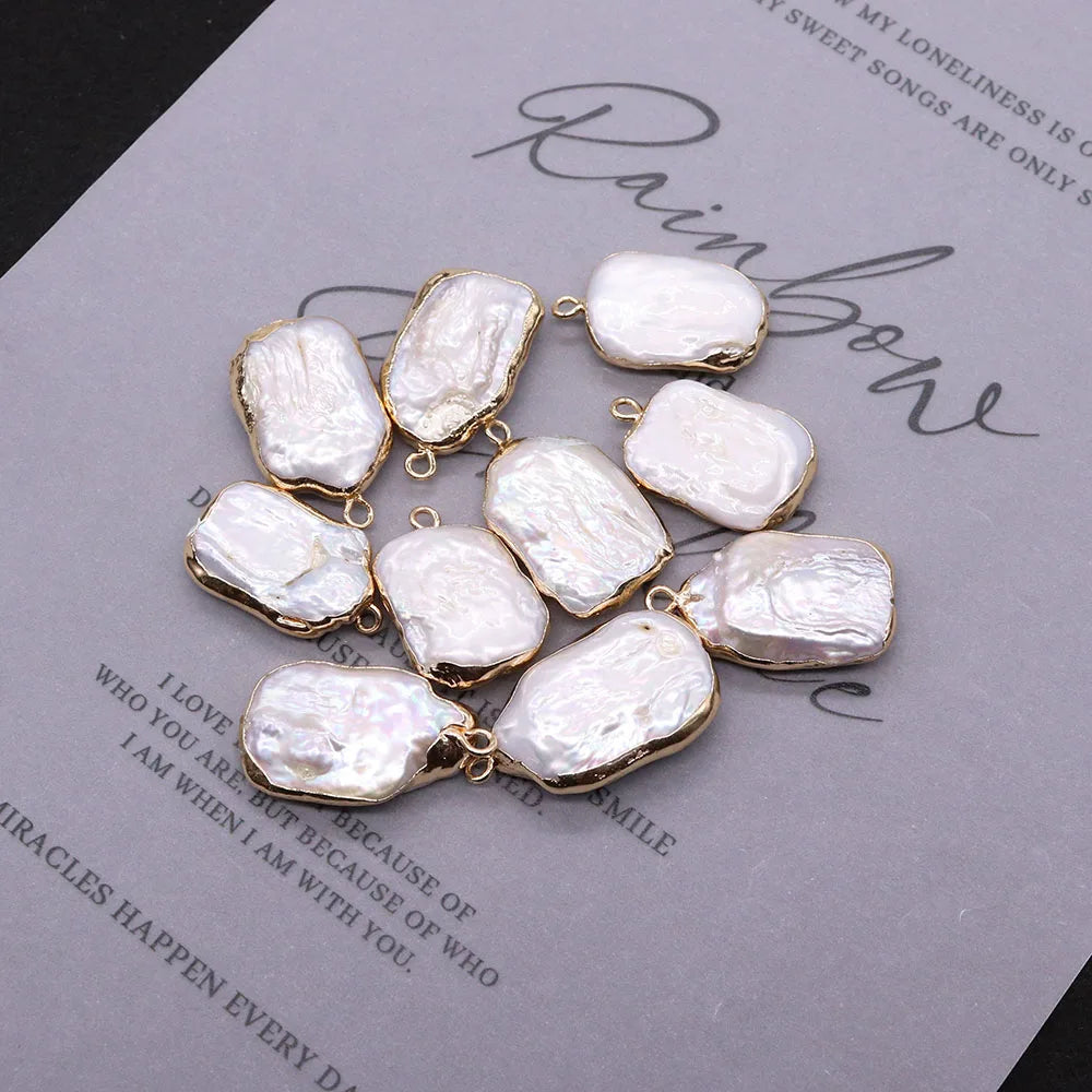 Large Square Natural Freshwater Pearl Pendants - ATSProducts