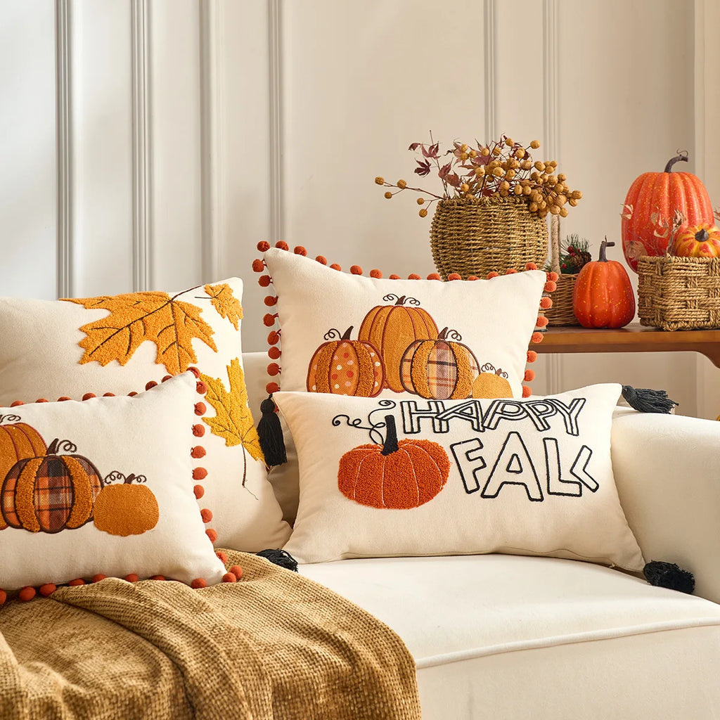 1PC Fall Maple Leaf Pumpkin Pillowcase - ATSProducts