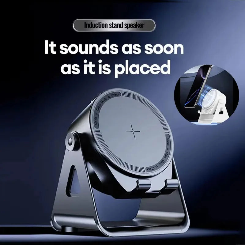 Portable Smart Induction Speaker With Bluetooth  Phone Holder - ATSProducts