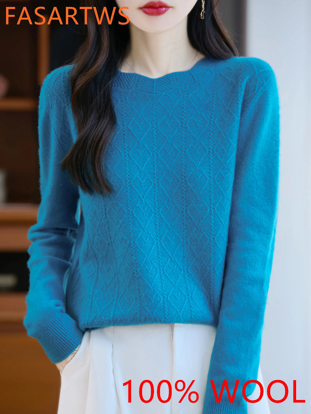 100% Merino Wool Seamless Knit Sweater - ATSProducts