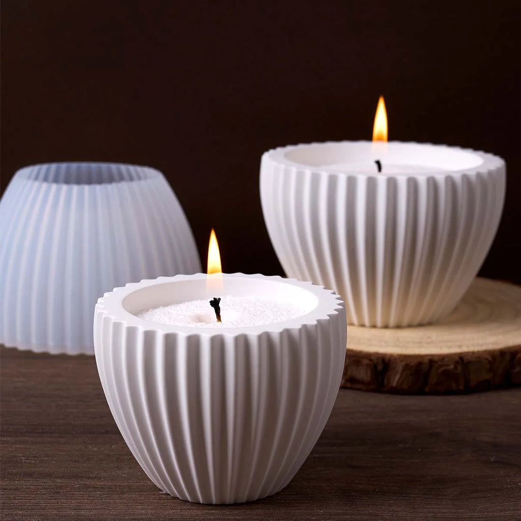 UdoCOol Round Striped Candle Jar - ATSProducts