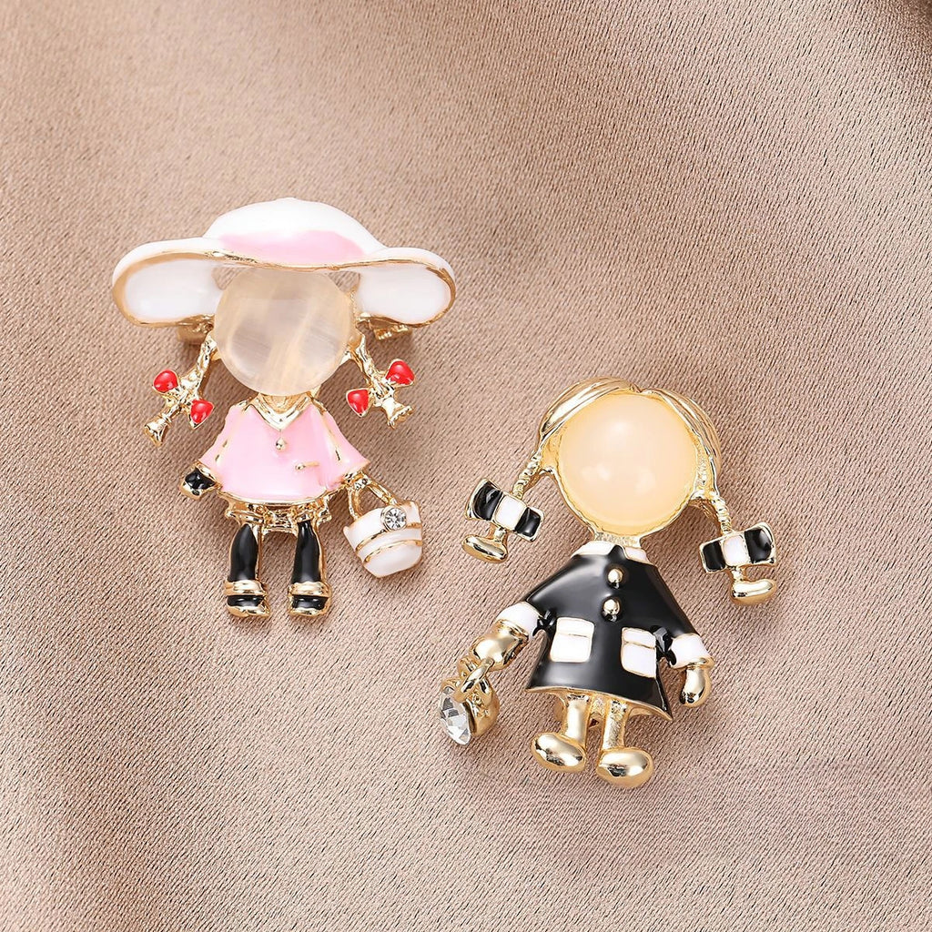 Little Girl In Black Dress Brooch - ATSProducts