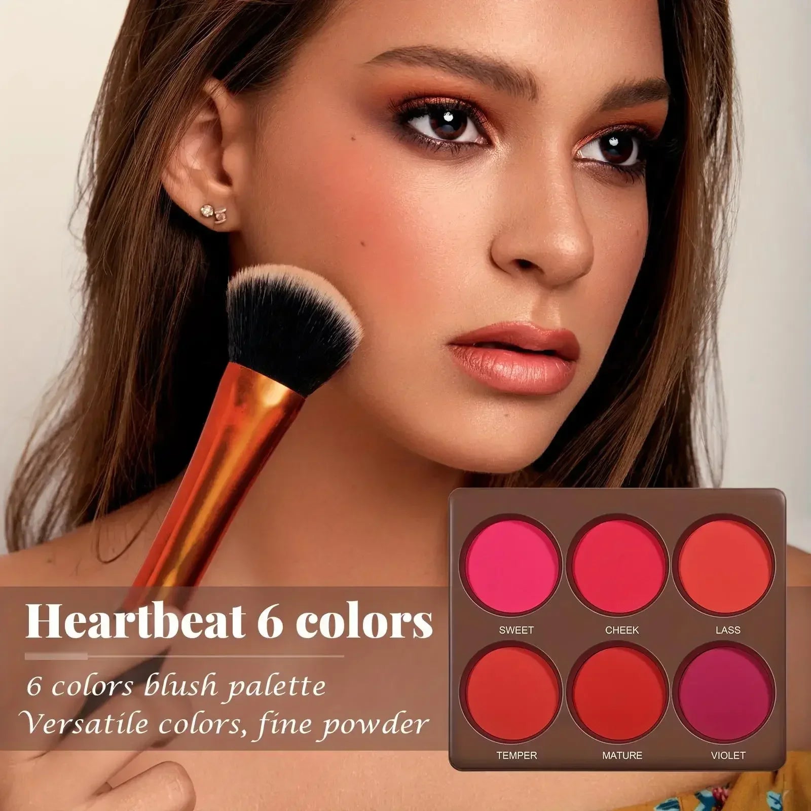 Romantic Flower 6 Color Waterproof Matte Blush Palette - ATSProducts