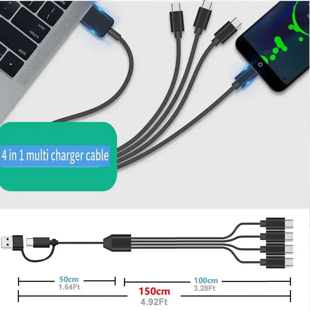 USB C Splitter Multi Charging Cable