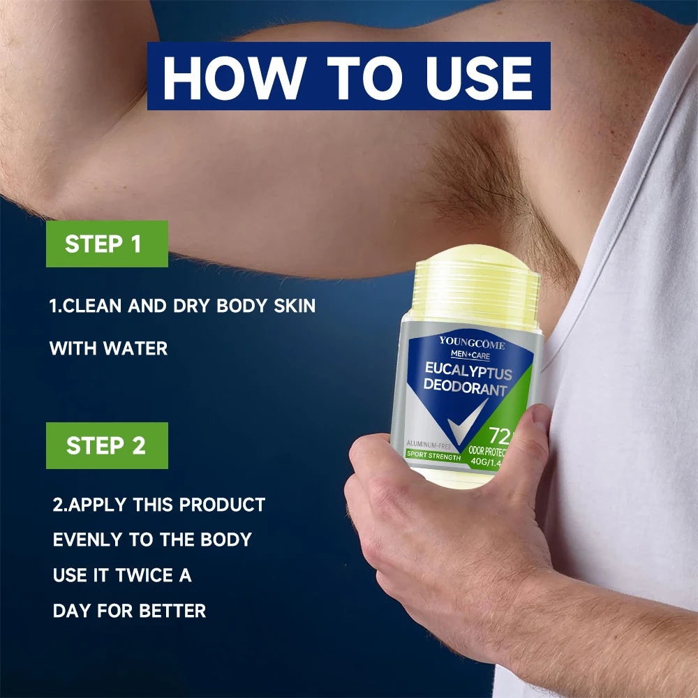 Deodorant for Men Roll-on Bottle Reduce Sweating Odor Remover Underarm Body Deodorant Stick Fast Dry Lasting Portable Refresh - ATSProducts