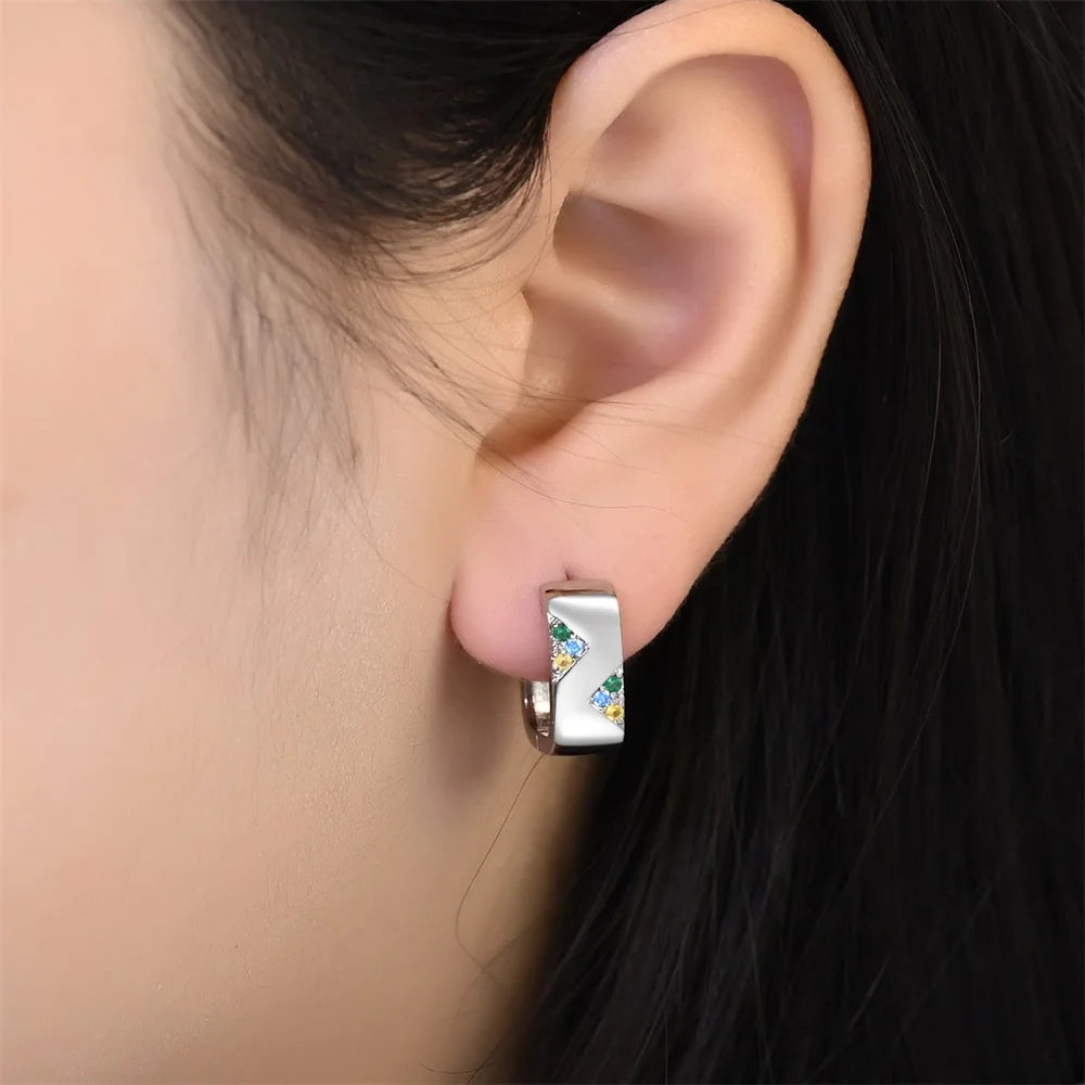 Sterling Silver Geometric Square Earrings - ATSProducts