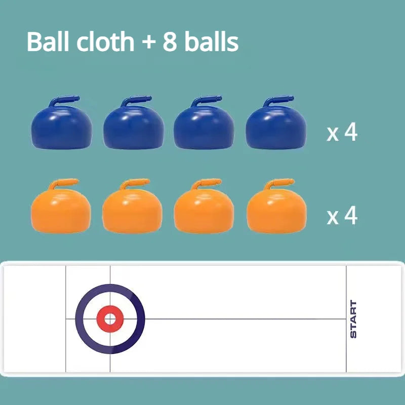 Tabletop Curling Game with 8 Rollers & Shuffleboard Pucks! - ATSProducts