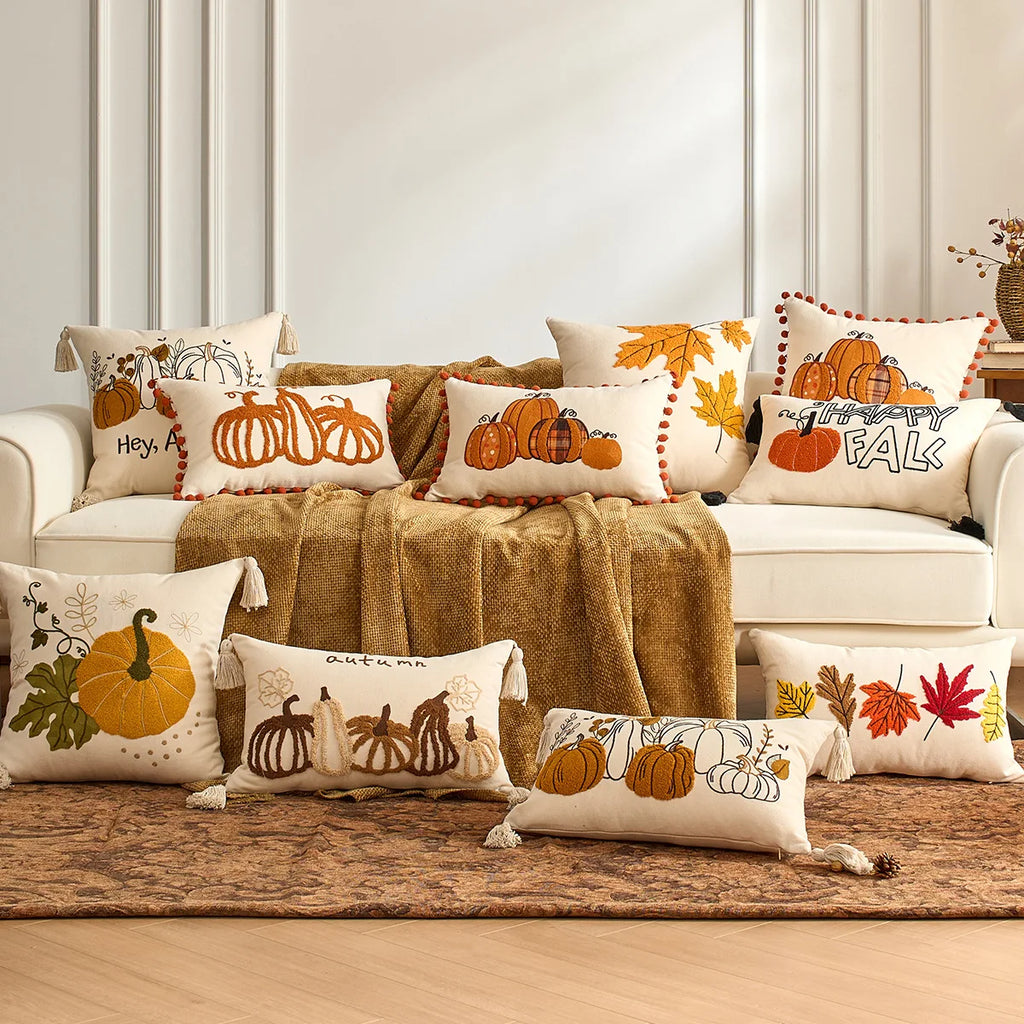 1PC Fall Maple Leaf Pumpkin Pillowcase - ATSProducts