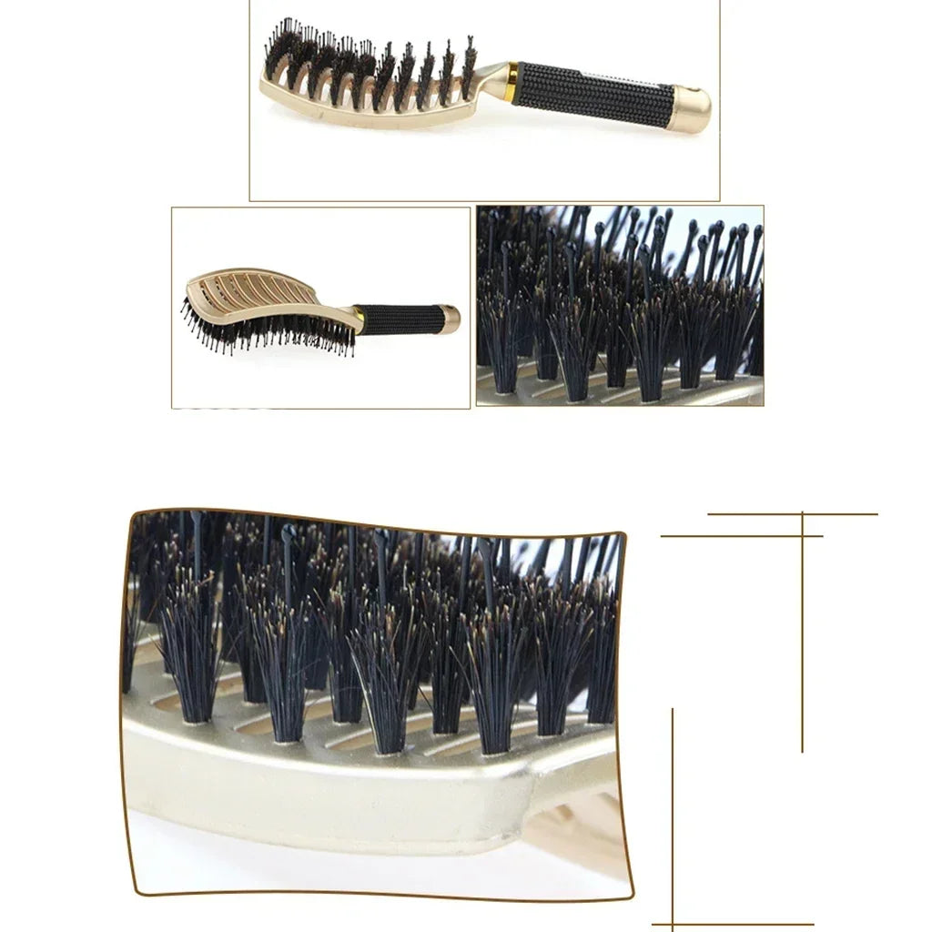 Boar Bristle & Nylon Scalp Massage Hairbrush