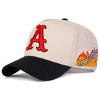 A Letter Embroidered Side Flame Baseball Caps - ATSProducts