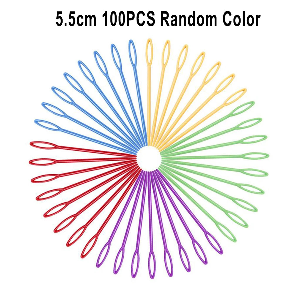 Vibratite 100PCS Mixed Color 5.5-15cm Plastic Knitting Needles - ATSProducts