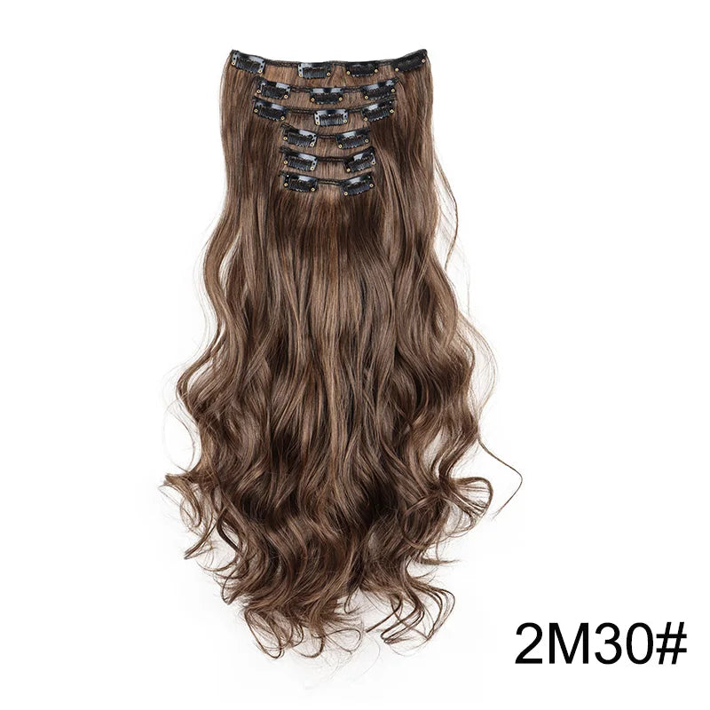 WIGSIN Synthetic 24Inch Long Curly 16 Clip Hair Extension - ATSProducts