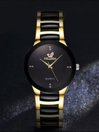 Gold Steel Band Quartz Watch - ATSProducts