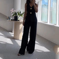 Owner Girl V-neck Sleeveless Pant Suit With Slit - ATSProducts