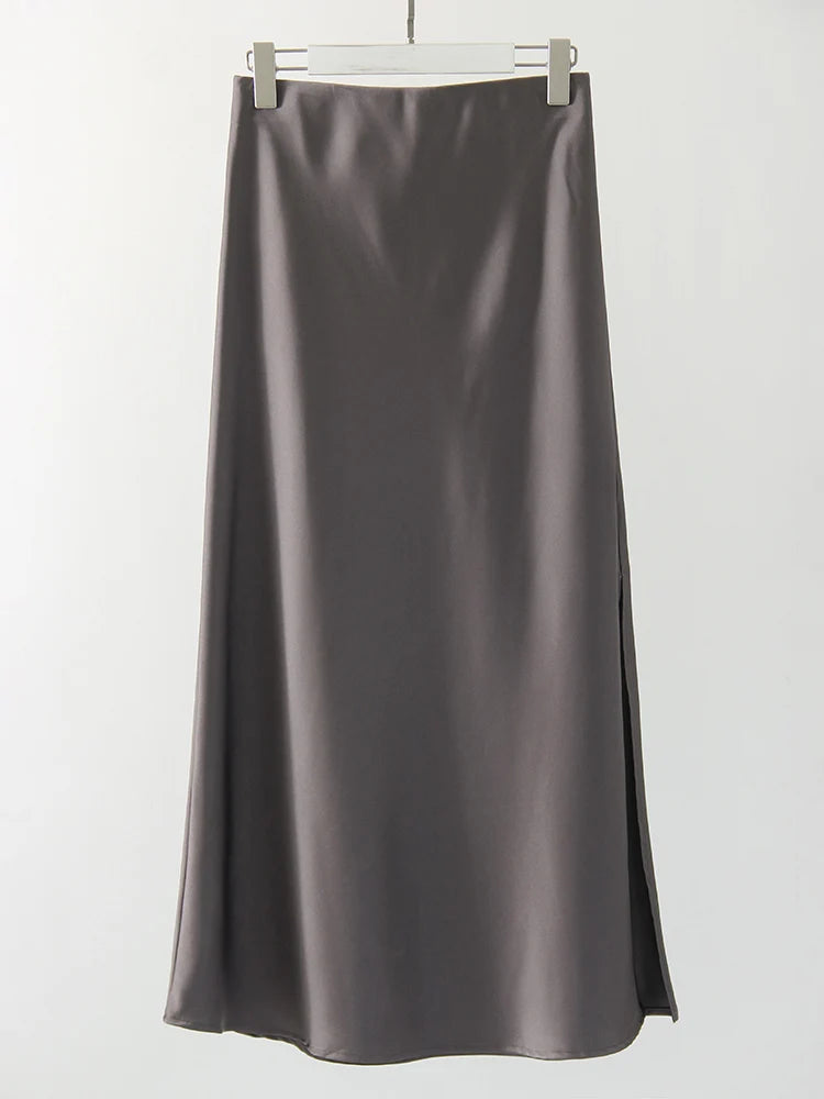 MiuKoMiYa Long Satin Skirt - ATSProducts
