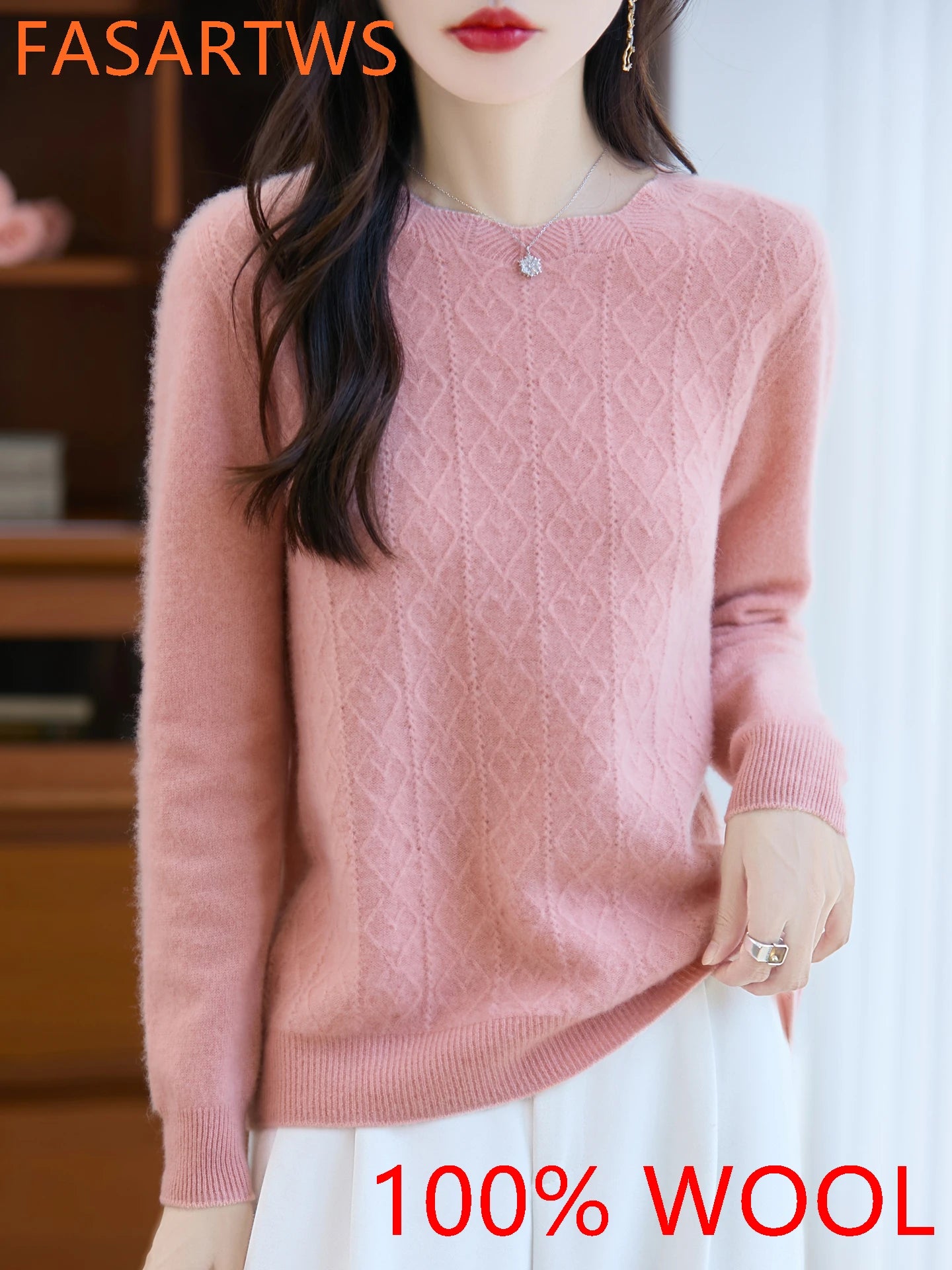 100% Merino Wool Seamless Knit Sweater - ATSProducts