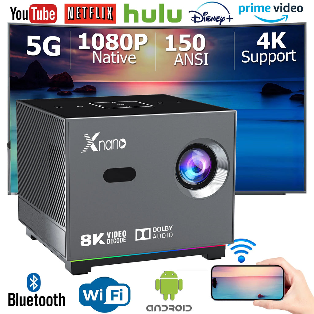 Portable Projector Smart Voice Remote Control Digital Projector Full HD 1080P 4k Projector - ATSProducts