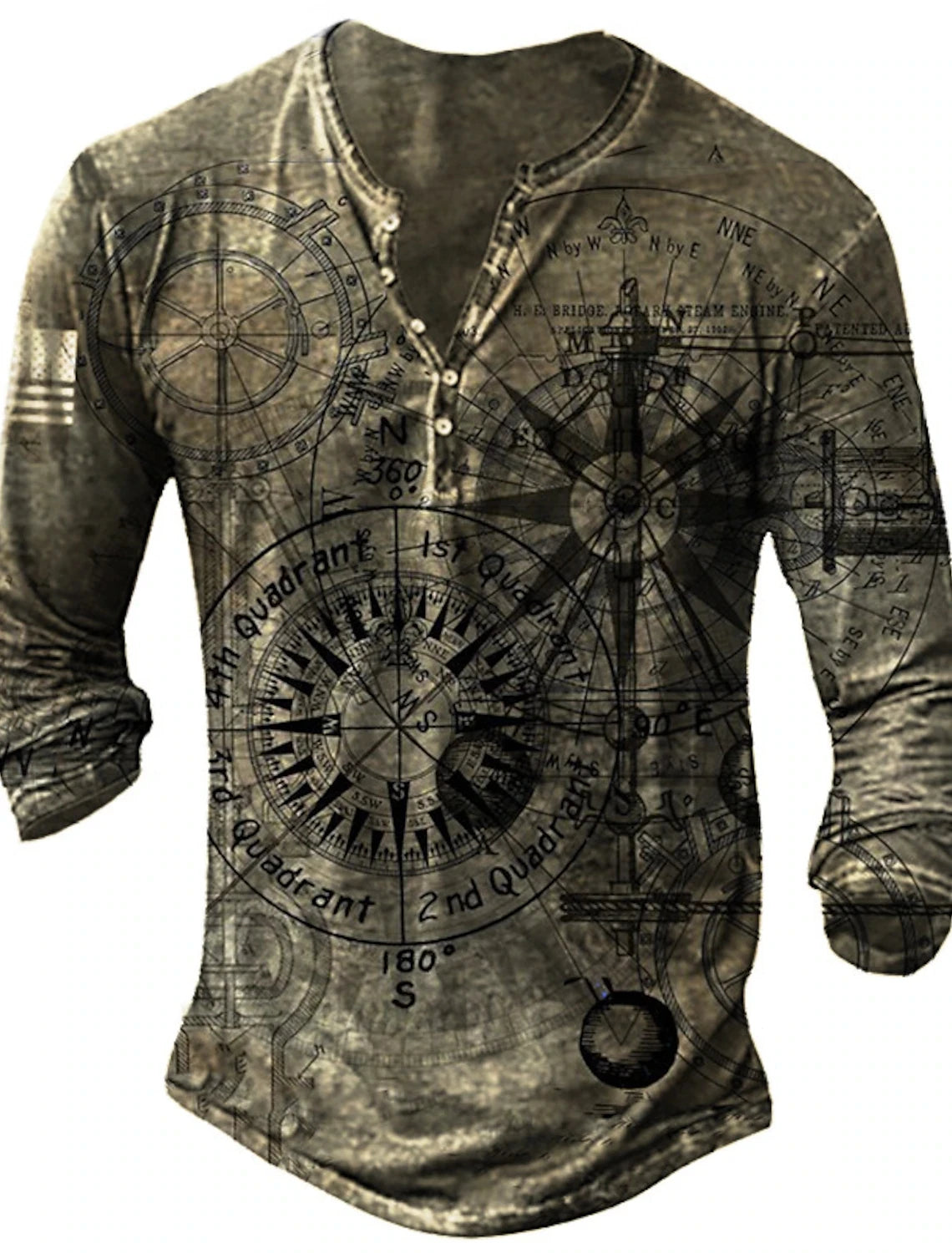 3D Design Button-Up V-Neck Shirt - ATSProducts
