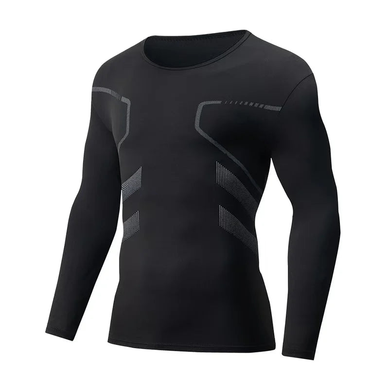 Men's Printed Warm Sports Fitness Long Sleeved T-shirt - ATSProducts