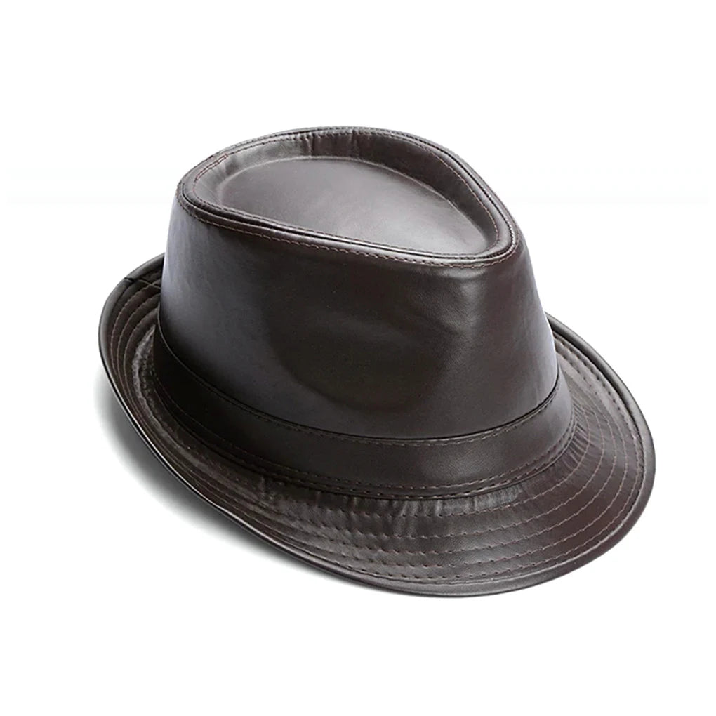 Fourone Leather Fedora - ATSProducts