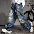 Bird Mountain Graffiti Baggy Jeans - ATSProducts