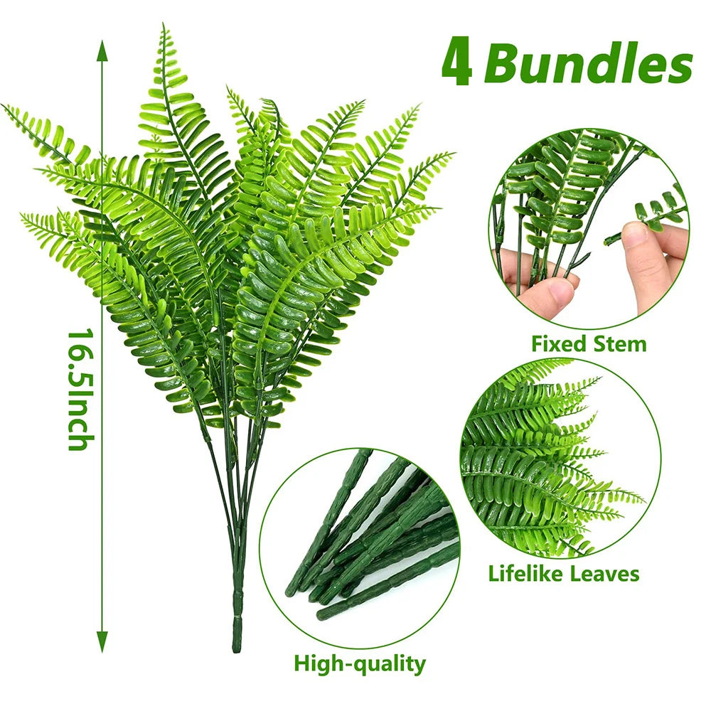 Chenao 4 Bundles Of Artificial Boston Ferns