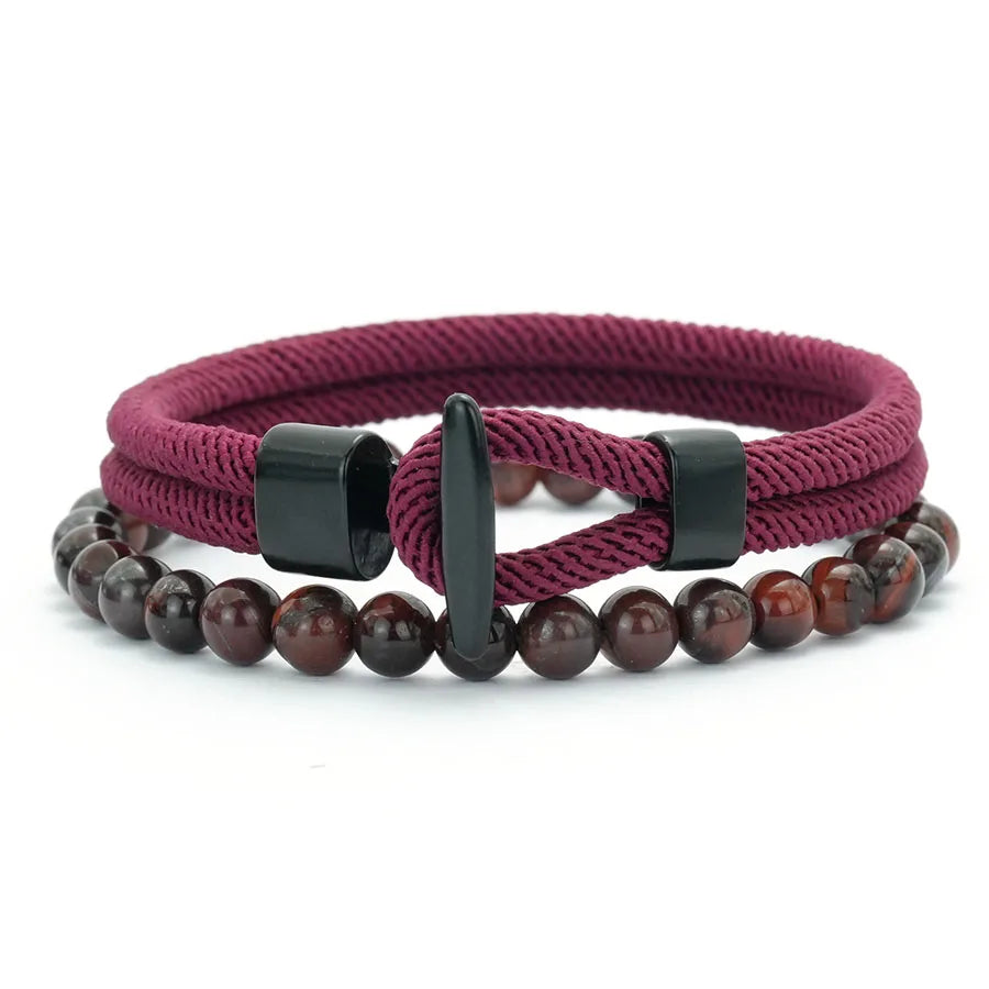Diffone Classic 2Pc Rope and Beaded Bracelet - ATSProducts