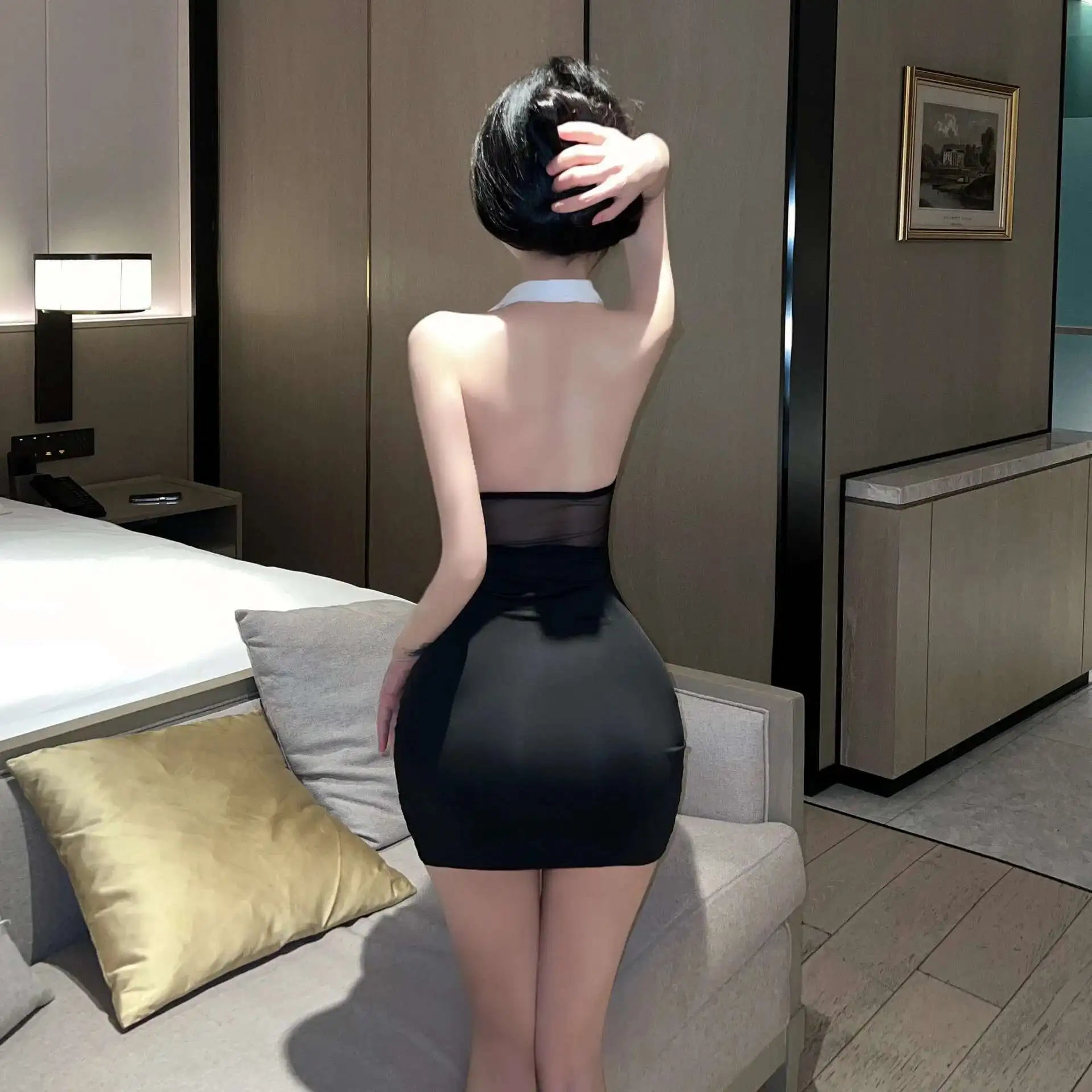 UrsFocus V Neck Mini Dress