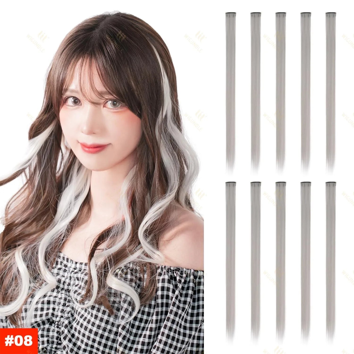 Xbuyit Colored Party Highlights Clip in HairExtension - ATSProducts