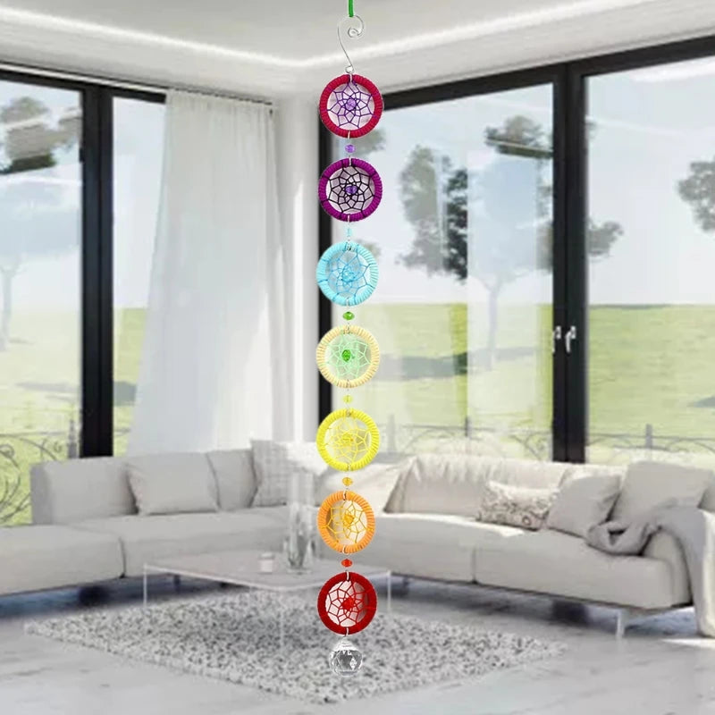 Handmade Chakra Dream Prisms Suncatcher with 40mm Chandelier Ball - ATSProducts