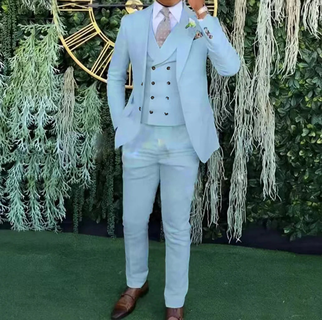 Men's Slim-Fit Three-Piece Suit - ATSProducts