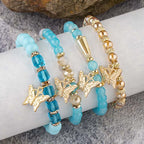 WKOUD 4Pc Butterfly Beaded Bracelet Set - ATSProducts