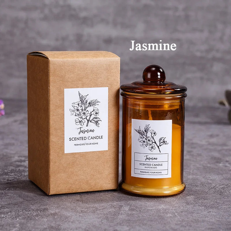 Vintage Glass Jar Scented Candle Essential Oils - ATSProducts