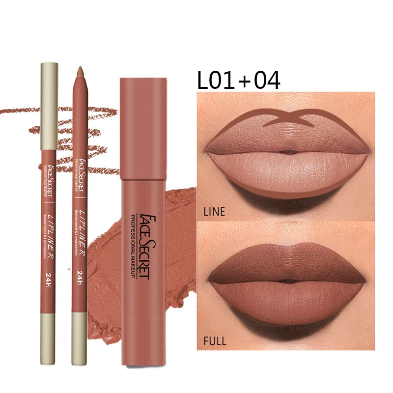 Waterproof Matte Lipliner & Lipstick Set - ATSProducts