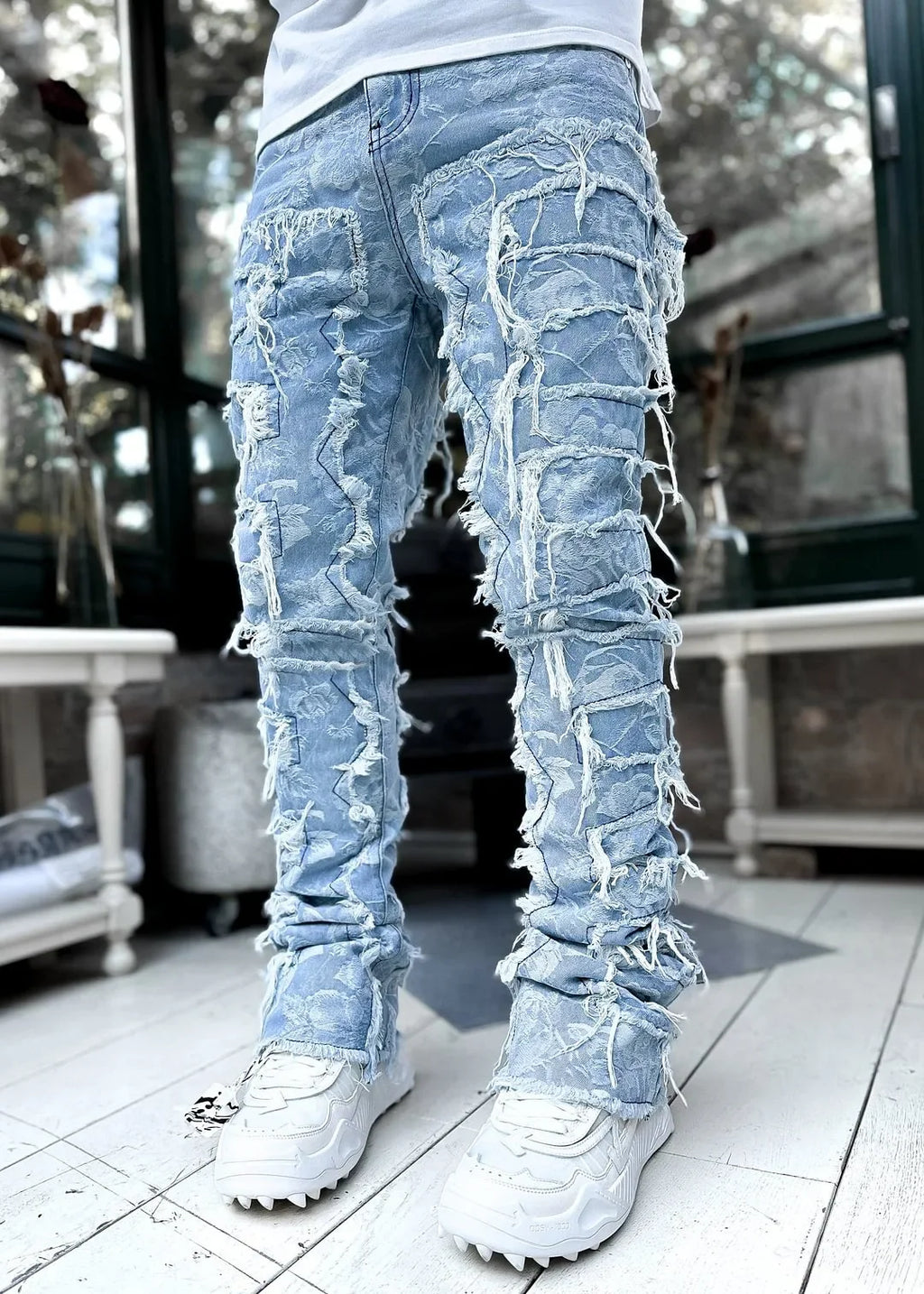 Men's Ripped Distressed Slim Fit Jeans - ATSProducts