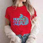 Mermaid Squad Print T-Shirts - ATSProducts