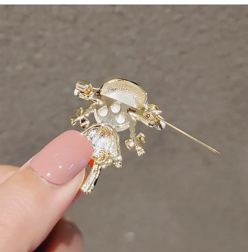 Little Girl In Black Dress Brooch - ATSProducts