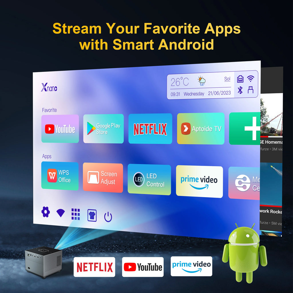 Portable Projector Smart Voice Remote Control Digital Projector Full HD 1080P 4k Projector - ATSProducts