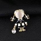 Little Girl In Black Dress Brooch - ATSProducts