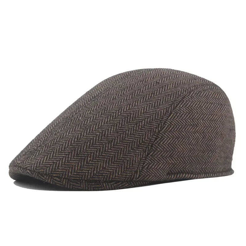 Vintage British Herringbone Tweed Beret - ATSProducts