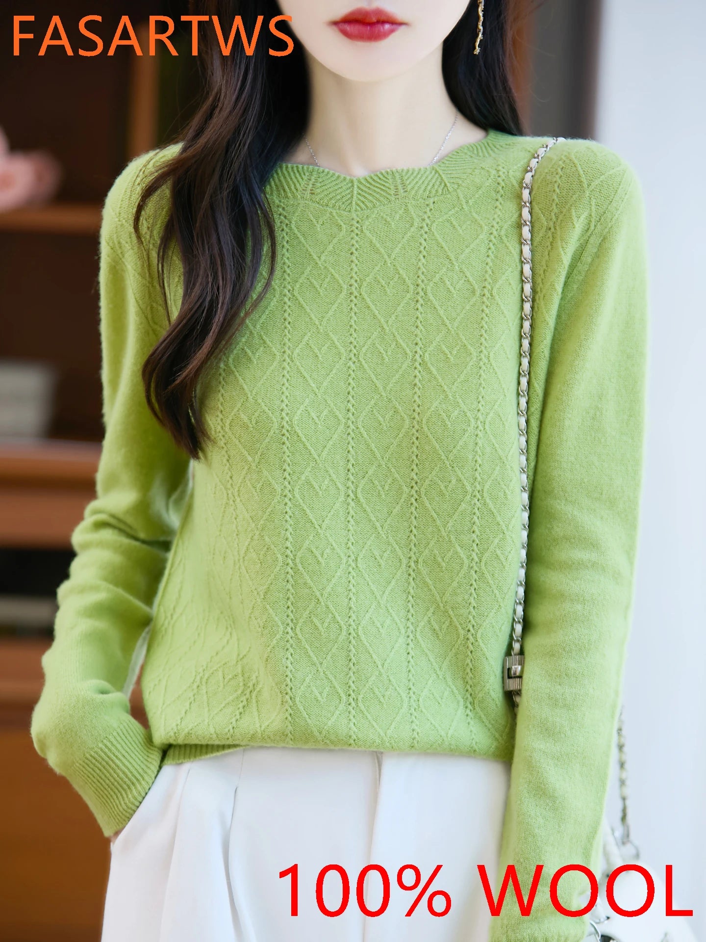 100% Merino Wool Seamless Knit Sweater - ATSProducts