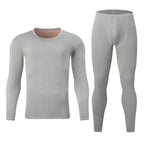 2Pc Men's Thick Velvet Solid Color Warm Suit - ATSProducts