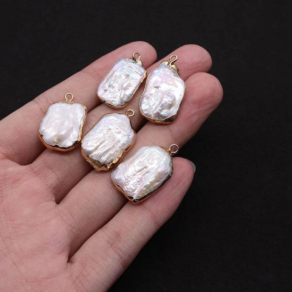 Large Square Natural Freshwater Pearl Pendants - ATSProducts