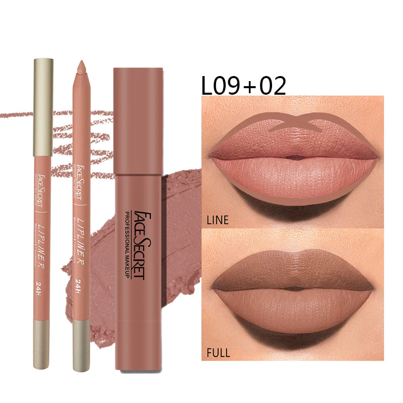Waterproof Matte Lipliner & Lipstick Set - ATSProducts