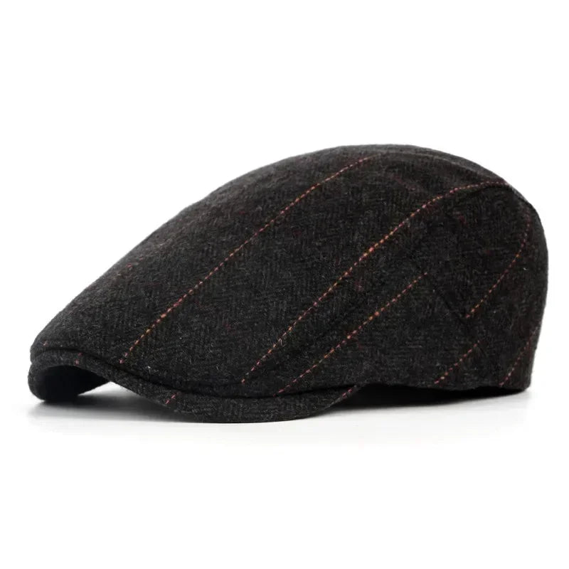 Vintage British Herringbone Tweed Beret - ATSProducts