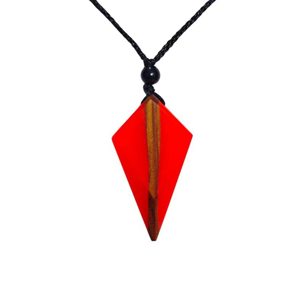 Miaiti Geometric Handcrafted Wood & Resin Pendant - ATSProducts