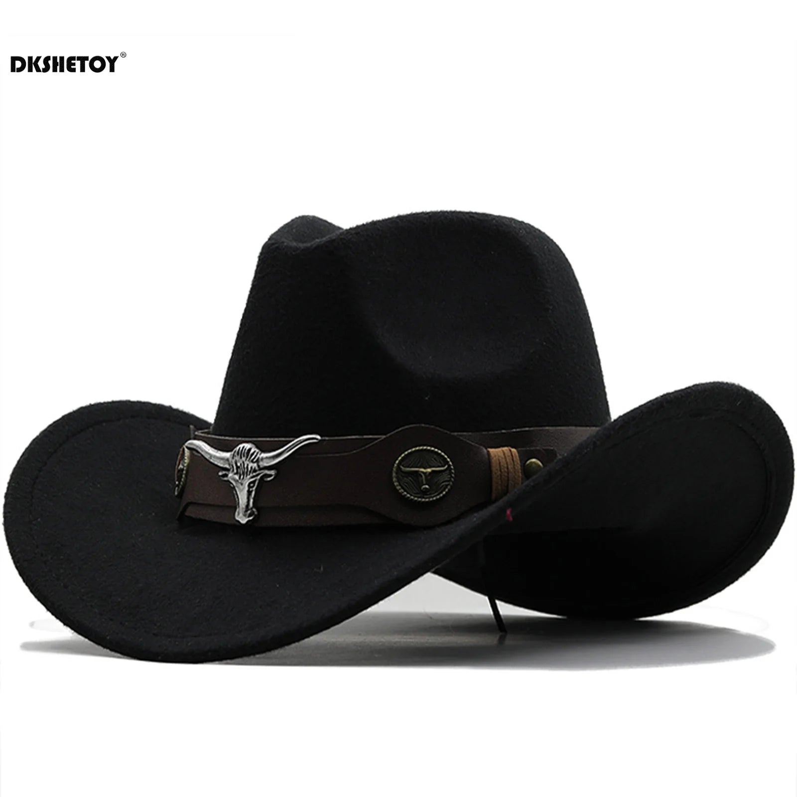 DKShetoy Wide Brim Cowboy Hat With Longhorn Belt - ATSProducts